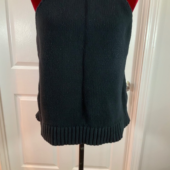 Banana Republic Black Sweater Sleeveless Cable Knit Cotton Tank Size XL - Picture 3 of 8